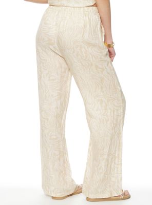 Imagen 2 del producto Pantalón Lino Estampado Recto Tiro Alto