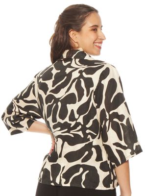 Imagen 2 del producto Chaqueta Manga 3/4 Lino Estampado Abotonada N Delantero