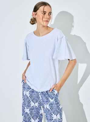 Pijama Polera con Vuelos Pant Estampado