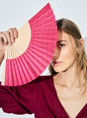 Imagen 1 del producto Abanico Estampado Papel y Madera