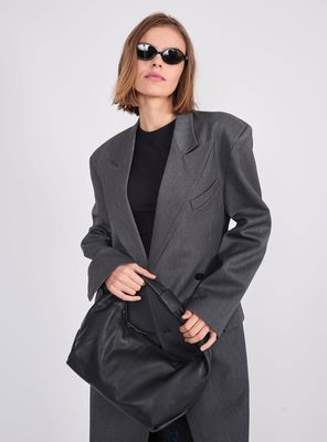 Imagen 1 del producto Cartera Round Hobo Black Leather Bag