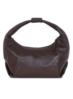 Cartera Round Hobo Coffee Leather Bag
