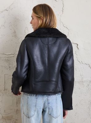 Imagen 2 del producto Chaqueta Aviadora Look Cuero y Sherpa