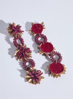 Imagen 2 del producto Aros Cascada de Mostacillas Diseño Flor