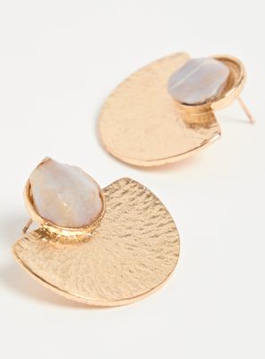 Imagen 2 del producto Aros Curvos con Piedra Natural