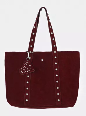 Cartera Shopper Tachas Burgundy