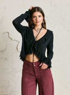 Chaleco Volantes en Manga y Escote