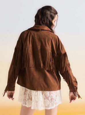 Imagen 2 del producto Chaqueta Look Cuero con Flecos Largos