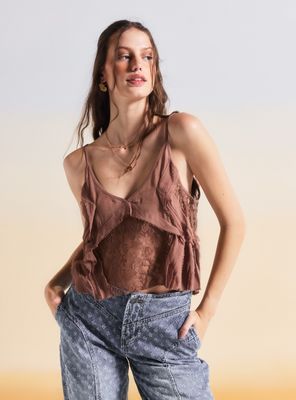 Imagen 1 del producto Blusa Look Seda con Capas y Encaje