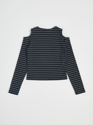 Imagen 2 del producto Polera Abertura Hombros y Rayas Lurex