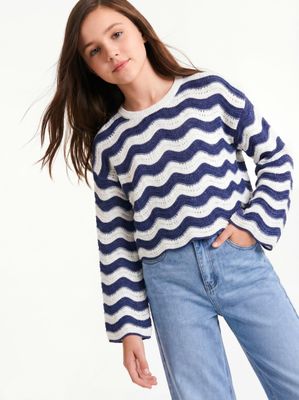 Sweater Calado Ondas con Mangas Campanas