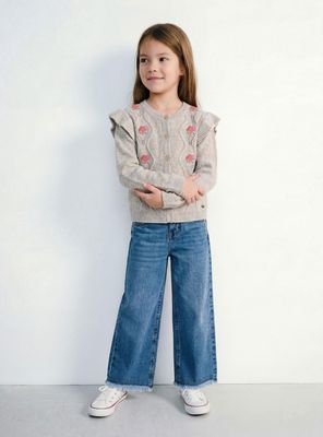 Imagen 1 del producto Jeans Wide Leg con Bordes Desgastado