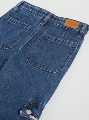Imagen 2 del producto Jeans Cargo Wide Leg con Bordados Color