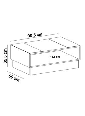 Imagen 2 del producto Mesa De Centro Detroit Marfil 35.5x90.5x59 cm