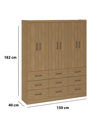 Imagen 2 del producto Clóset 6 Puertas 9 Cajones Roble Dakar Exit