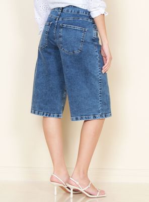 Imagen 2 del producto Bermuda Jort Denim Tiro Alto Pretina Básica 1 Botón