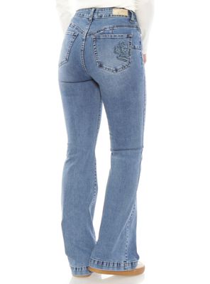Imagen 2 del producto Jeans Flare Tiro Alto Pretina Push Up Bordado