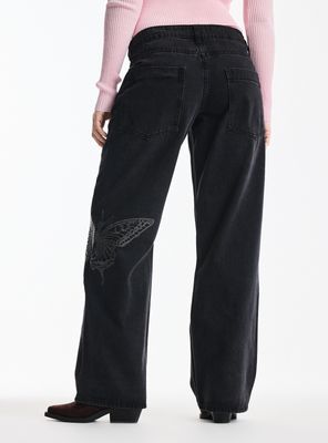 Imagen 2 del producto Jeans Tiro Bajo con Bordado