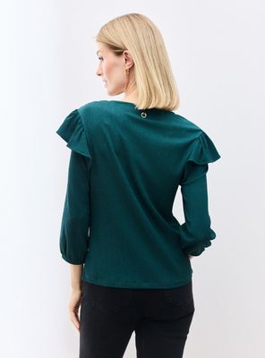 Imagen 2 del producto Polera con Textura Vuelo en Mangas y Elástico en Puño