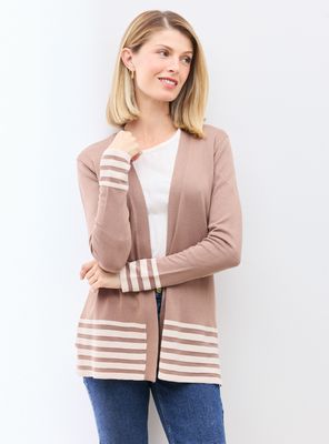 Chaleco Tipo Kimono Liviano con Detalle en Contraste