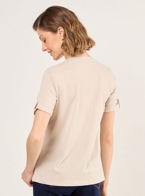 Imagen 2 del producto Polera Lisa de Lino Manga Corta