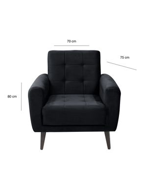 Imagen 2 del producto Poltrona Livia Negro 80x75x70 cm