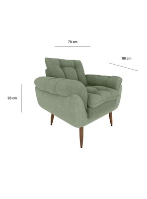 Imagen 2 del producto Poltrona Xangai Verde 93x88x78 cm