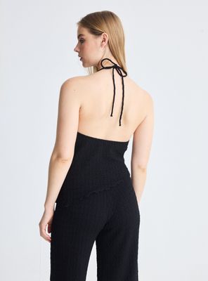 Imagen 2 del producto Polera Tejida Texturizado sin Manga con Escote V Asimétrico