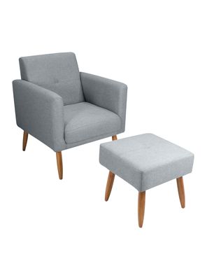 Imagen 1 del producto Poltrona con Puff Pequim Gris