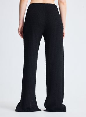 Imagen 2 del producto Pantalón Textura Acanalada Wide Leg Tiro Alto