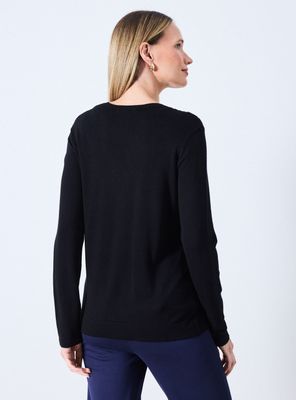 Imagen 2 del producto Sweater Escote en V con Aplicación Metálica