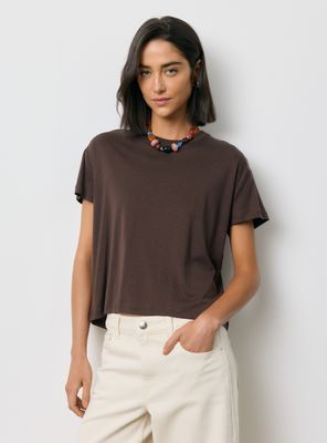 Polera Cuello Redondo Mezcla de Algodón y Lyocell