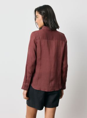 Imagen 2 del producto Blusa con Botones Color al Tono Mezcla Lyocell y Ramio