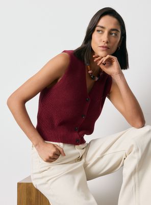 Sweater Vest Tejido Lyocell Lino