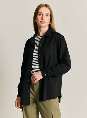 Chaqueta Estilo Camisa Larga Sólida
