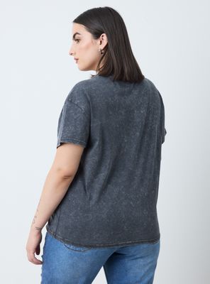 Imagen 2 del producto Polera Lavada con Estampado Brillos