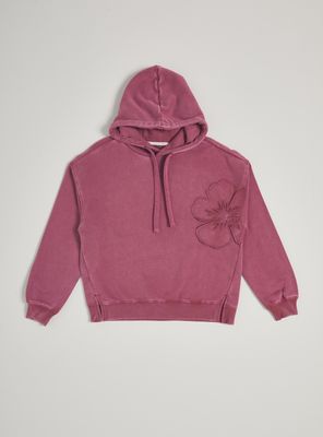 Imagen 2 del producto Polerón Lavado Acid Wash con Detalle Parche Flor