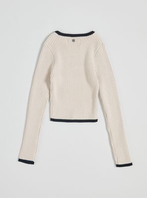 Imagen 2 del producto Polera Tejida con Detalles en Contraste