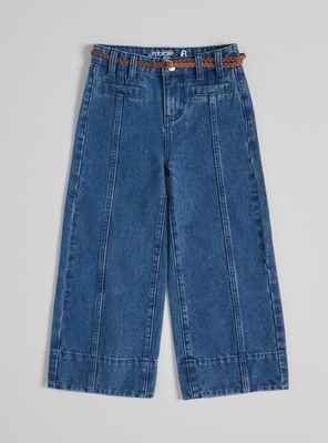 Imagen 2 del producto Jeans Wide Leg Corte Central y Cinturón de Trenza