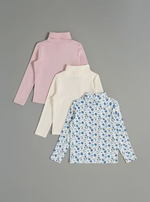 Imagen 2 del producto Polera Beatle Tripack Lisa y Estampado Floral