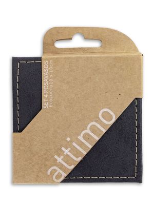 Pack de 4 Posavasos Negro 10 cm