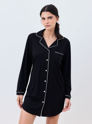 Camisa de Dormir Botones Detalle Contraste