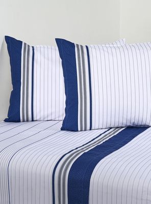 Sábanas King 144 Hilos Marino Piedra