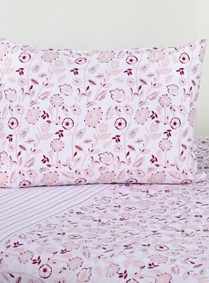 Sábanas 1.5 Plazas 144 Hilos Tropico Rosa