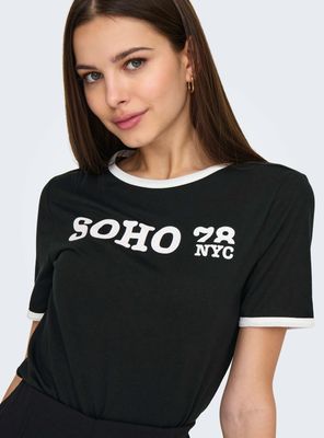 Imagen 2 del producto Polera Estampada con Contraste en Mangas