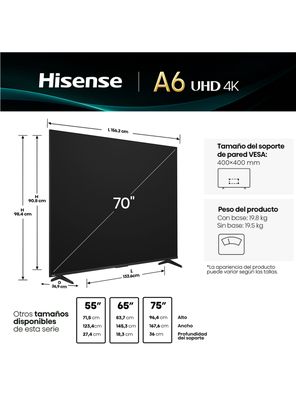 Imagen 2 del producto LED Smart TV 70' 4K UHD 70A6NV