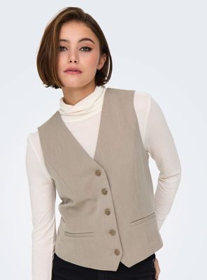 Chaleco Regular Beige