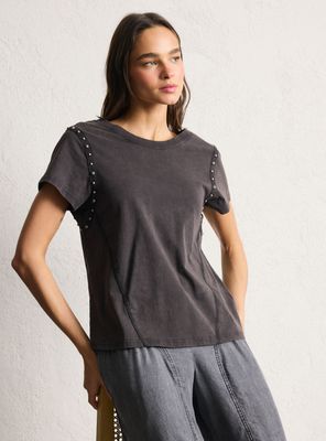 Polera Lavada y Aplicaciones Metálicas en Sisa