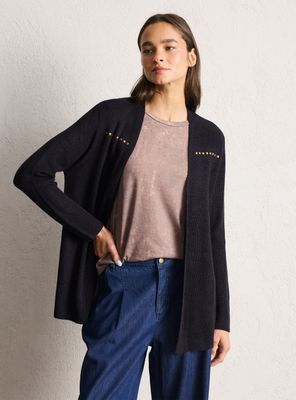 Chaleco Tipo Kimono con Lurex y Tachas