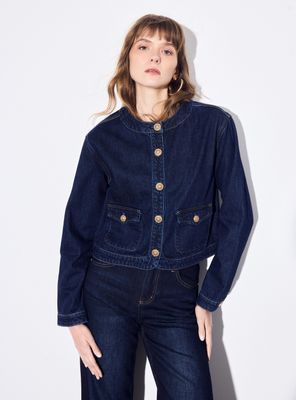 Chaqueta Botones Cuello Redondo